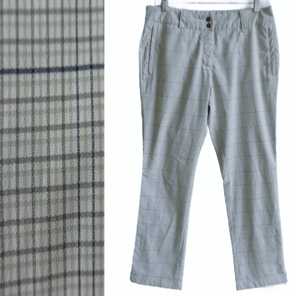30x30 Nike Golf Dri-Fit Plaid Pants Poly Spandex Stretch Zipper Snap Zip Pockets